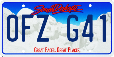 SD license plate 0FZG41
