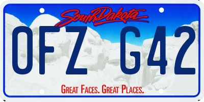 SD license plate 0FZG42
