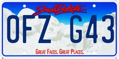 SD license plate 0FZG43