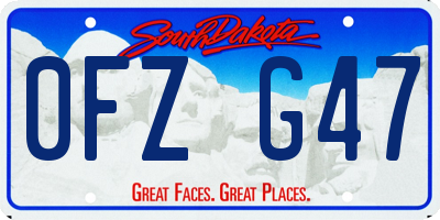 SD license plate 0FZG47