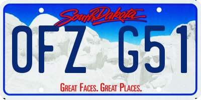 SD license plate 0FZG51