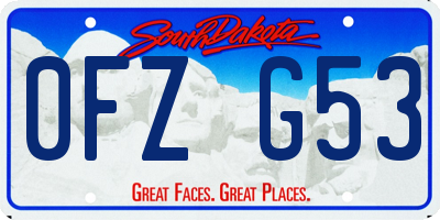 SD license plate 0FZG53