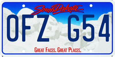 SD license plate 0FZG54