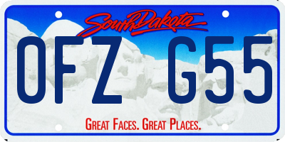 SD license plate 0FZG55