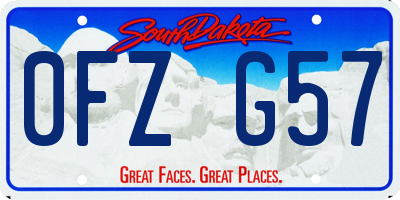 SD license plate 0FZG57