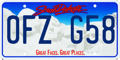 SD license plate 0FZG58