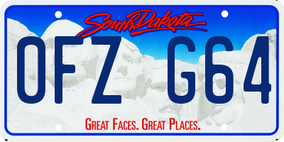 SD license plate 0FZG64