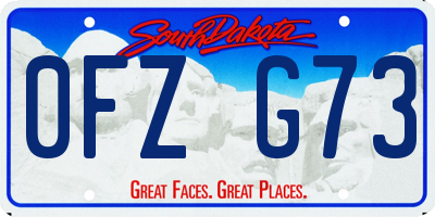 SD license plate 0FZG73