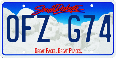 SD license plate 0FZG74