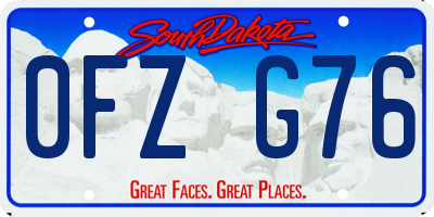 SD license plate 0FZG76