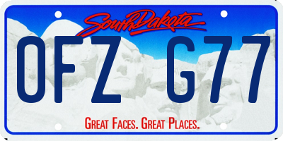 SD license plate 0FZG77