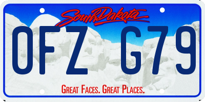 SD license plate 0FZG79