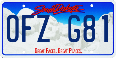 SD license plate 0FZG81