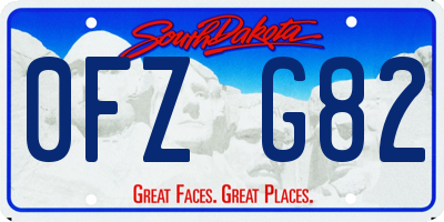 SD license plate 0FZG82