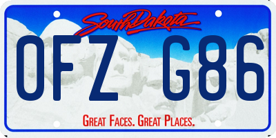 SD license plate 0FZG86