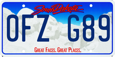 SD license plate 0FZG89