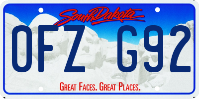 SD license plate 0FZG92