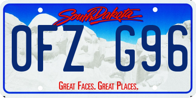 SD license plate 0FZG96