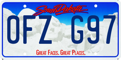 SD license plate 0FZG97