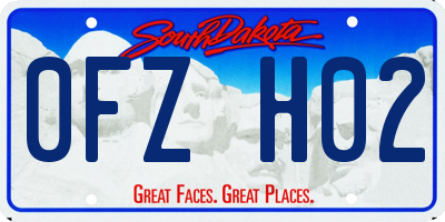 SD license plate 0FZH02