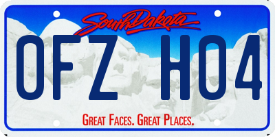 SD license plate 0FZH04