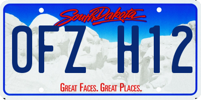SD license plate 0FZH12