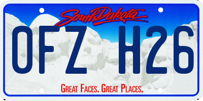 SD license plate 0FZH26