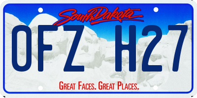SD license plate 0FZH27