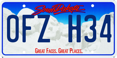 SD license plate 0FZH34