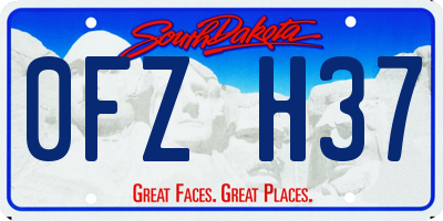 SD license plate 0FZH37