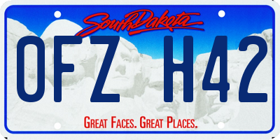 SD license plate 0FZH42