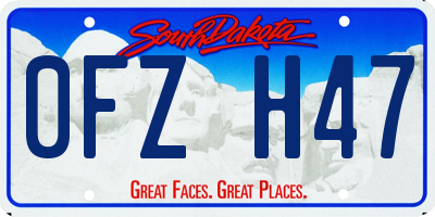 SD license plate 0FZH47