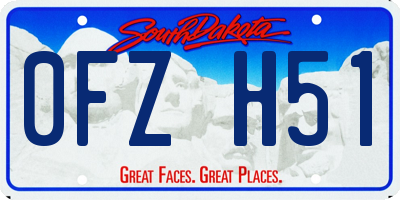 SD license plate 0FZH51