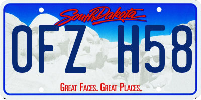 SD license plate 0FZH58