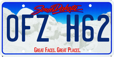 SD license plate 0FZH62