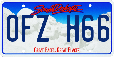 SD license plate 0FZH66