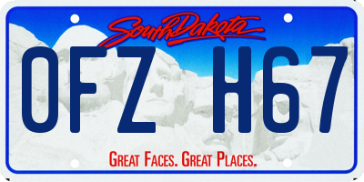 SD license plate 0FZH67