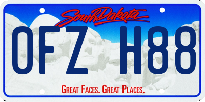 SD license plate 0FZH88