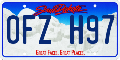SD license plate 0FZH97