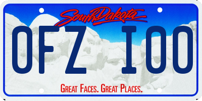 SD license plate 0FZI00