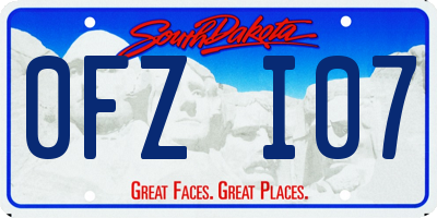 SD license plate 0FZI07