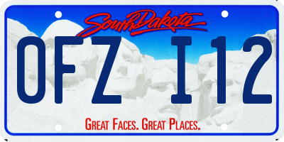 SD license plate 0FZI12