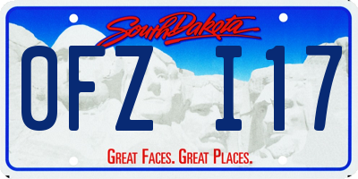 SD license plate 0FZI17