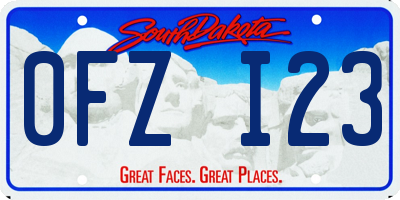 SD license plate 0FZI23