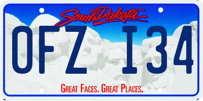 SD license plate 0FZI34