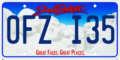 SD license plate 0FZI35