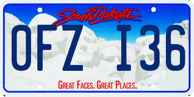 SD license plate 0FZI36