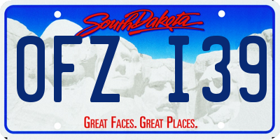 SD license plate 0FZI39