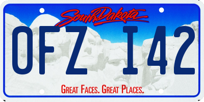 SD license plate 0FZI42