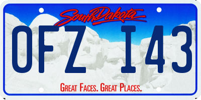 SD license plate 0FZI43